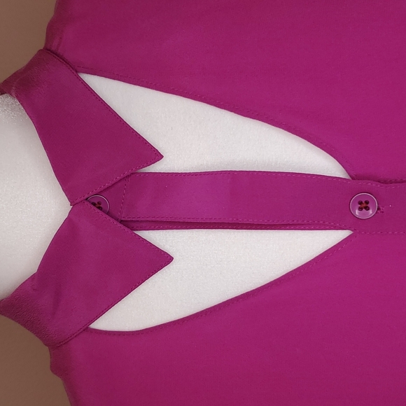 🎉HP🎉 Anthropologie Maeve 💘NWT💘 Medium Magenta 100% Silk Top!💘💜💘💜💘💜 - Picture 2 of 12
